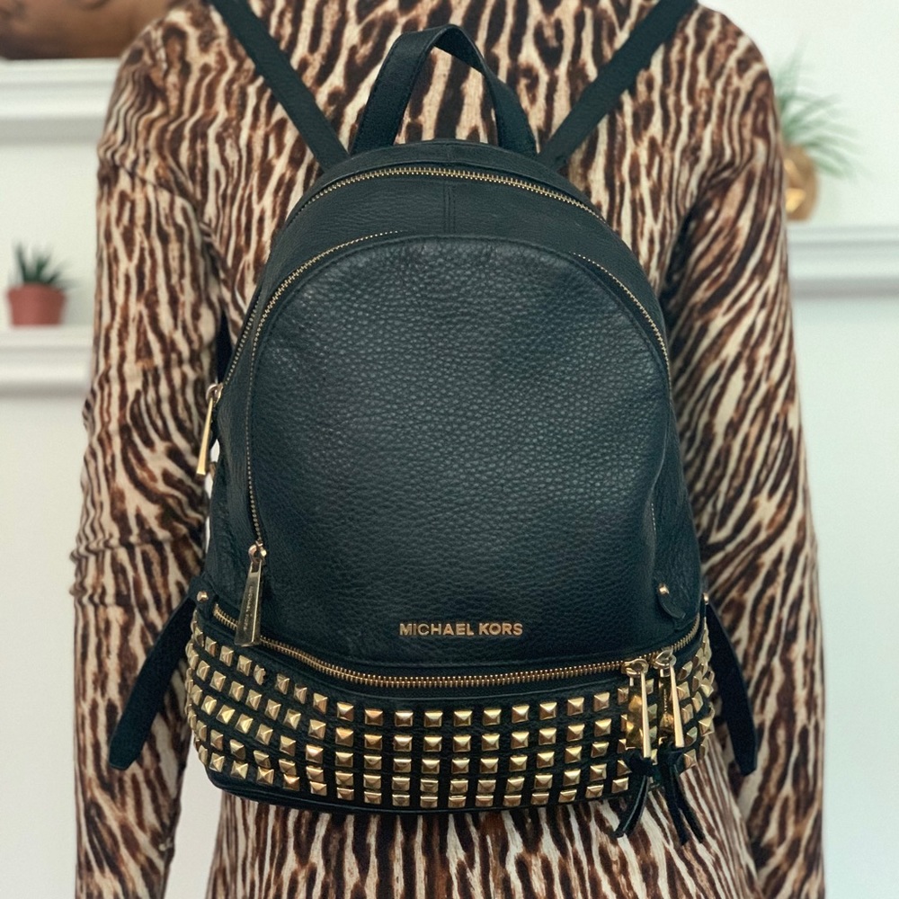Michael Kors Black Studded Backpack
